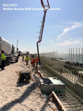 May 2024 Median Barrier Wall Concrete Placement