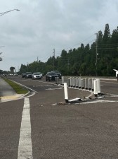 The delineators on the south side of Forest Park Street at the entrance to Lakeland Christian School will be removed.