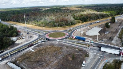 Drone footage of Roundabout progress
