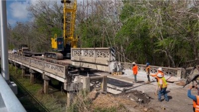 The first piece of historic railing was removed on Tuesday, February 18, 2025